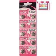 10pcs Original Suncom LR1130 LR54 AG10 Alkaline 1.5V Button Battery
