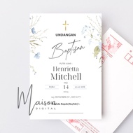 130 Pcs Reversible Baptism Invitations + OPP Plastic - Baptism - Children's Baptisan - Hut Invitatio