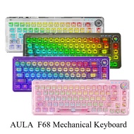 AULA F68 Mechanical Keyboard Wireless 3 Mode with Knob Transparent 68 Keys RGB 60% Layout Gaming Key