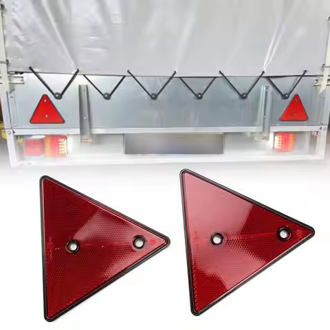 1PCS Red Rear Reflectors Triangle Reflective for Gate Posts Safety Reflectors Screw Fit For Trailer 