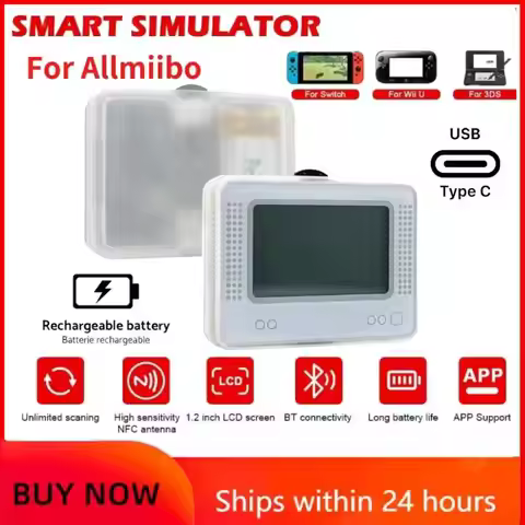 For Amiibo Chargeable Intelligent Simulator NFC Emulator Universal Writer for Switch 2/Switch/WiiU/3