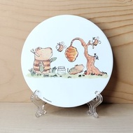 杯墊/吸水杯墊/陶瓷吸水杯墊 水豚採蜂蜜