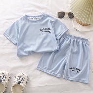 Cool Cuddle And Suit Short-Sleeved Kids T-Shirt Set Unisex Boys And Girls Clothing Set/