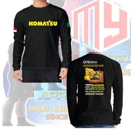 Kaos baju operator excavator Komatsu kata kata/Kaos lengan panjang alat berat