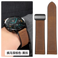 สายนาฬิกาแม่เหล็กหนังแท้สำหรับผู้ชาย สายนาฬิกามืออาชีพสำหรับ Huawei Tissot Longines Omega Casio G-Sh