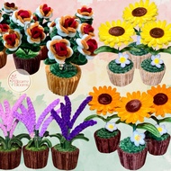 MINI POT mini flower souvenir giveaway fuzzy wire flower personalized customizable
