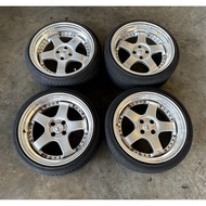 ORIGINAL JDM SSR Professor SP1 Sport Rim 17” 4H 100pcd (8JJ / 9JJ) (ET37 / ET24) Staggered Rim Japan