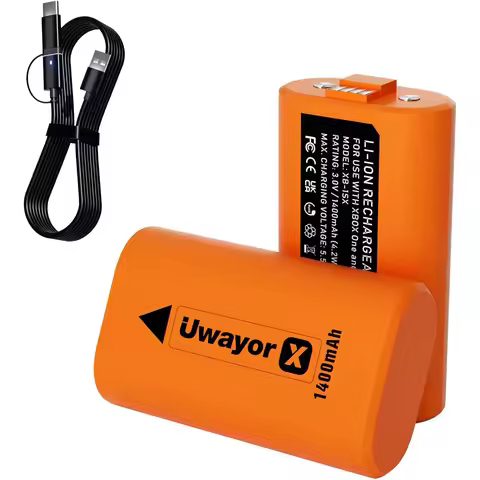 Uwayor Xbox Battery Pack (Orange) for Xbox Series X, Xbox Series S, Xbox One, Xbox One S, Xbox One X