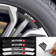 4x Car Stickers Wheel Rims Racing Emblem Decal For Nissan Nismo Almera Sentra n16 Frontier Grand livina Serena  X-trail Accessories