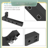 [okhelloe.my] Controller Adapter w/ 2 USB Ports for GameCube Controller (Black)