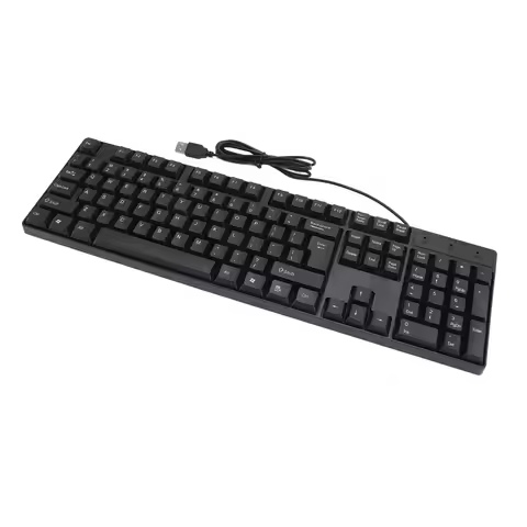 104 Keys USB Wired Keyboard English/Russian/Spanish/French Language Ergonomic Design Gaming Keyboard