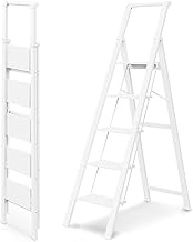 WOA WOA 5 Step Ladder, Ladders for Home, Anti-Slip Pedals, Aluminum Step Stool Foldable, Lightweight