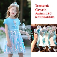 Frozen Elsa Anna Sequins Sparkle Princess Dress For Kids Import Ori