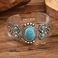 Mongolian Elements Ethnic Features Retro Simia Inlaid Bracelet Opening Ethnic Unique Tin Bracelet 5.