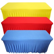 4ft/6ft/8ft Banquet Table Skirt Elastic Table Cover Conference Hotel Table Cover Tablecloth Cover