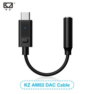 KZ AM02 Earphone Audio Cable Type-C To 3.5mm Kevlar Braided Cable Aluminum Alloy Housing Professiona