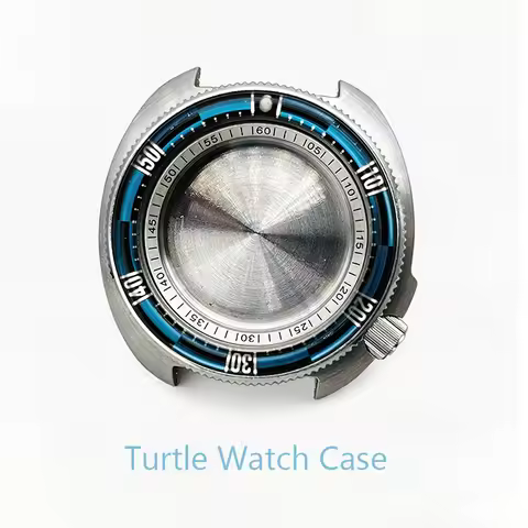 44mm Abalone Watch Case Resin Metal Bezel Insert Fits Seiko Turtle 6105 6309 7S26 4R36 NH35 NH36 Mov