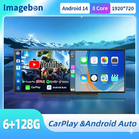 Imagebon W70 Android 14 6+128G Dashcam 11.4" 8 Core Wireless CarPlay & Android Auto Monitor Netflix 
