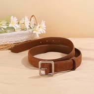 Frosted Cowhide Ladies Belt Square Buckle Fashionable All-Match Trousers West Genuine Style