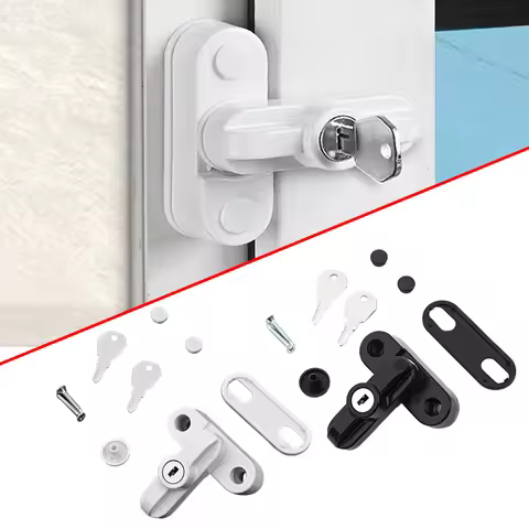 Aluminum Alloy Safety Locks UPVC Door Sash Jammer Security Restrictor Lock T-lock Flat Open Doors Wi