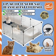 CATTO DIY Transparent Pet Fence Fencing Pet Cat Dog Playpen Dog Cat Rabbit Cage House Kennel Pagar R