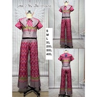 ชุดเซทลายไทย ขายาวคอปก  CLT