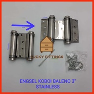3" inch STAINLESS Cowboy Hinge / Cowboy Two-Way Folding Door Hinge Reversible Per Double Door Hinge