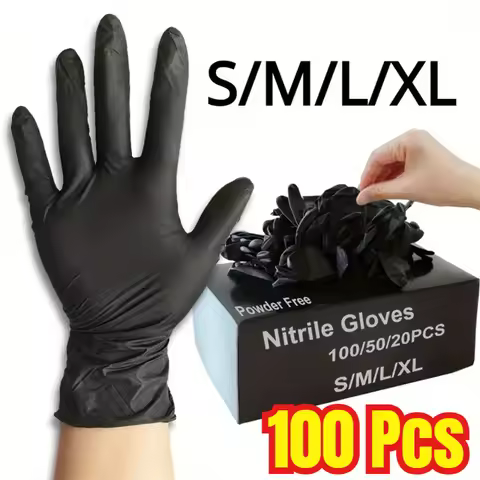 Black Xl Latex Gloves Pvc Gloves Disposable Nitrile Gloves Housework Cleaning Car Industry Gardening