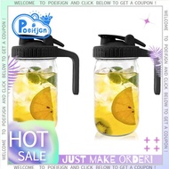 2set 32OZ Mason Jar Pour Spout Lid-Glass Pitcher with Lid,Breast Milk Pitcher,Seal for Juice,Milk,Co