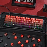 Gradient Red Black Keycap Set Side Printed Shine Through Custom Cherry Profile Keycaps for MX switch Mechanical Keyboard