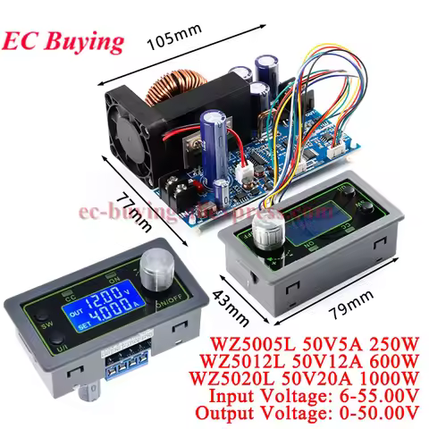 WZ5020L WZ5005L WZ5012 DC 50V 5A 250W 12A 600W 20A 1000W Power Supply Adjustable CNC Step-down Volta