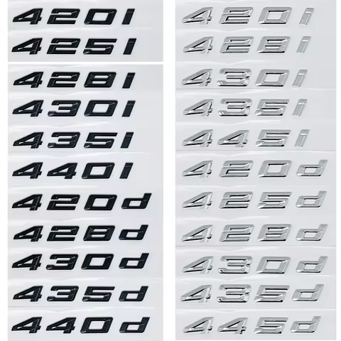 Coche 3D ABS Letras De Maletero Logo Insignia Emblema Estilo Calcomanías Pegatina Para BMW 4 Series 
