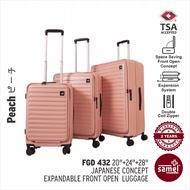 SAMEL 3-in-1 Set FGD 432 Japanese Concept Expandable Anti-Theft Zipper Front Open Luggage (20" + 24"
