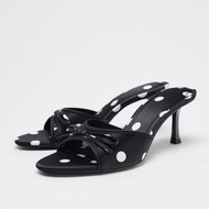 Ladies' Polka Dot Bow Slip-On Sandals - Pointed Toe | Sizes 35-42