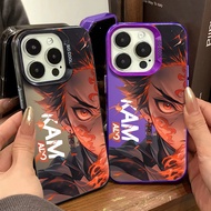 Cool Anime Characters Phone Case Compatible for IPhone 13 14 15 11 12 Pro Max XR X/XS Max Metal 7/8 Plus Se2020 Independent Mirror Frame Anti Drop Case