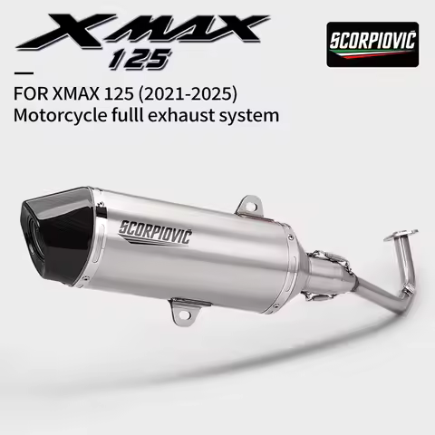 otorcycle Exhaust Systems Slip On For Xmax 125 X MAX125 2021 2025 Modified Stainless steel Front Lin