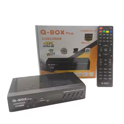 Factory Q-BOX Plus DVB S2+T2 Combo TV Decoder 1080P HD Digital TV Receiver Satellite TV Tuner H.264 