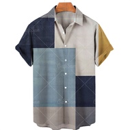 Casual short-sleeved shirt, loose fit, large size, goes with any outfit. Summer fashion, Hawaiian st