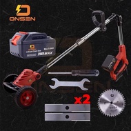 Onsen เครื่องตัดหญ้าไร้สาย แบบพับได้ 256V พร้อมล้อใส่เครื่องตัดหญ้า