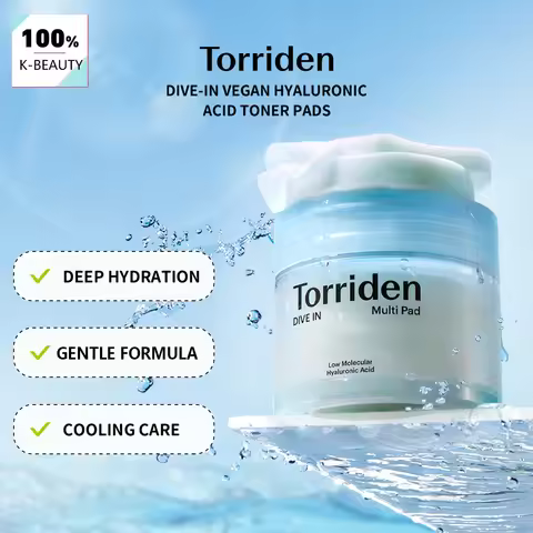 Torriden Dive-in Vegan Hyaluronic Acid Toner Pads(80 Pads),Hydrating&Lightweight Texture,Korean Skin