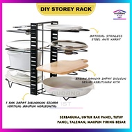 DIY Storey Rack | Under-Sink Kitchen Shelf | 4-Tier 8-Tier Adjustable Stainless Steel Pot Lid Storag