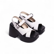 KT II GG Flat Toe Buckle Wedges Shoes, Comfortable, Easy to Walk in, 9cm High