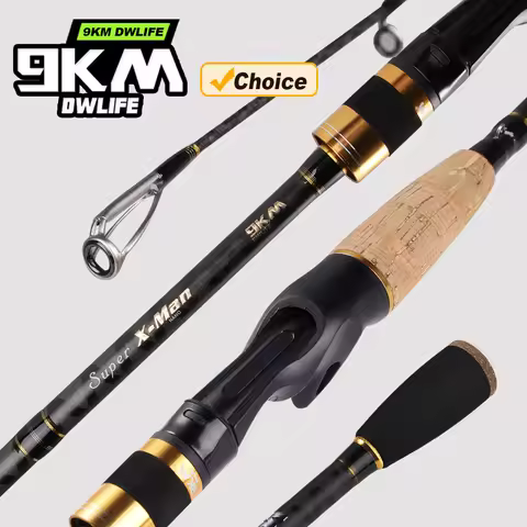 9KM Fishing Rod 1.8m/1.98m/2.1m/2.4m Spinning Casting Fishing Rod UltraLight Carbon Fiber Travel Lur