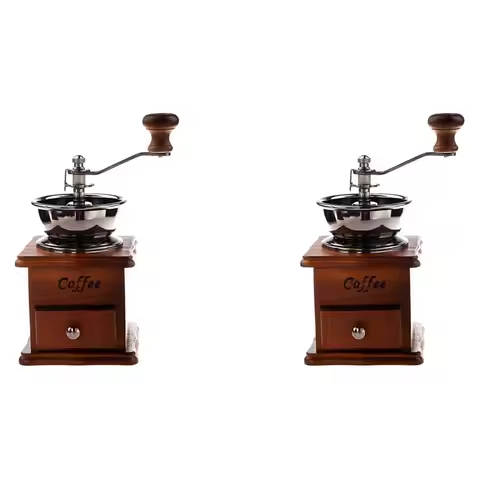 Y42A-2X Manual Coffee Grinder Wood / Metal Hand Mill Spice Mill (Wood Color)