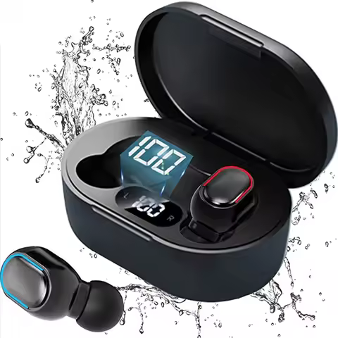 E7s TWS Wireless Bluetooth Earphones Touch Control 9D Stereo Headset with Mic 5.0 Sport Earphones Wa