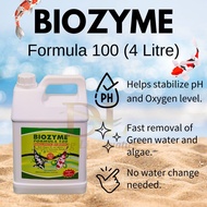 BIOZYME FORMULA 100 - 4 LITRE - ECOLOGICAL BENEFICIAL LIVING ORGANISMS - ANTI ALGAE - FOR FRESH & SA