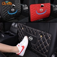 GTIOATO Car Seat Back Anti Kick Pad Universal Leather Auto Seat Back Protector Cover Storage Pocket For Nissan Almera Grand Livina Sentra Navara Frontier Latio X-Trail Serena NV200 NV350