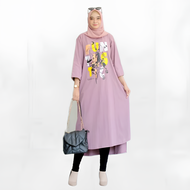 Midi Dress Terbaru 2023 LIORA MIDI DRESS BL COMBAD SABLON Midi Dress Motif Baju Gamis Wanita Simple
