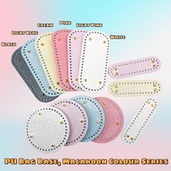 PU Bag Base with Stud/ Tapak Beg Kait/ Bag Bottom/ Leather Base/ Handmade Crochet Bag base/ Glossy M