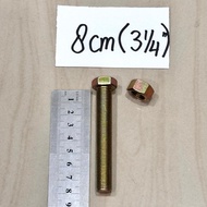 Length 8cm Bolt + YELLOW NUT (COMPLETE according to PHOTO) key 10 key 12 key 14 key 17 (8 cm long) (